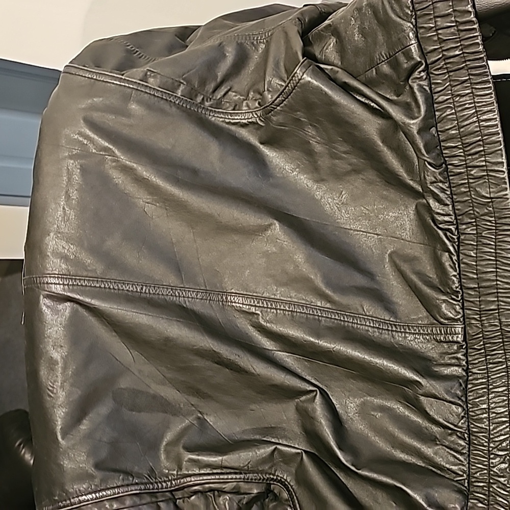 Men's Reed black leather jacket. R46 - Picture 5 of 8
